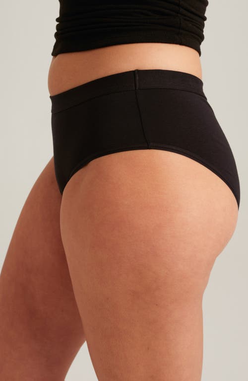 Saalt Period & Leakproof High Absorbency Stretch Cotton Briefs In Black