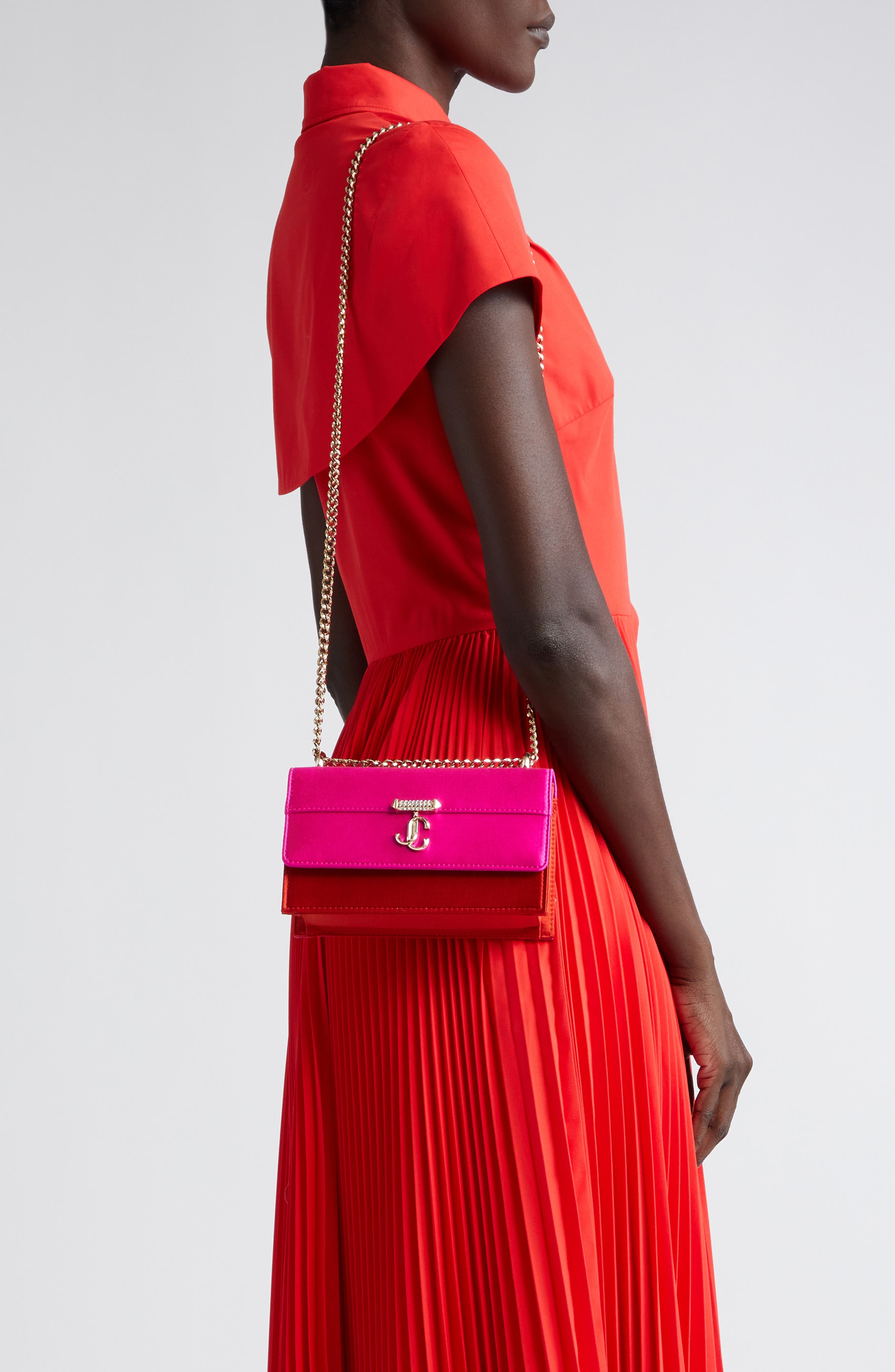 Jimmy Choo Avenue Bohemia Satin Shoulder Bag, Alternate, color, 