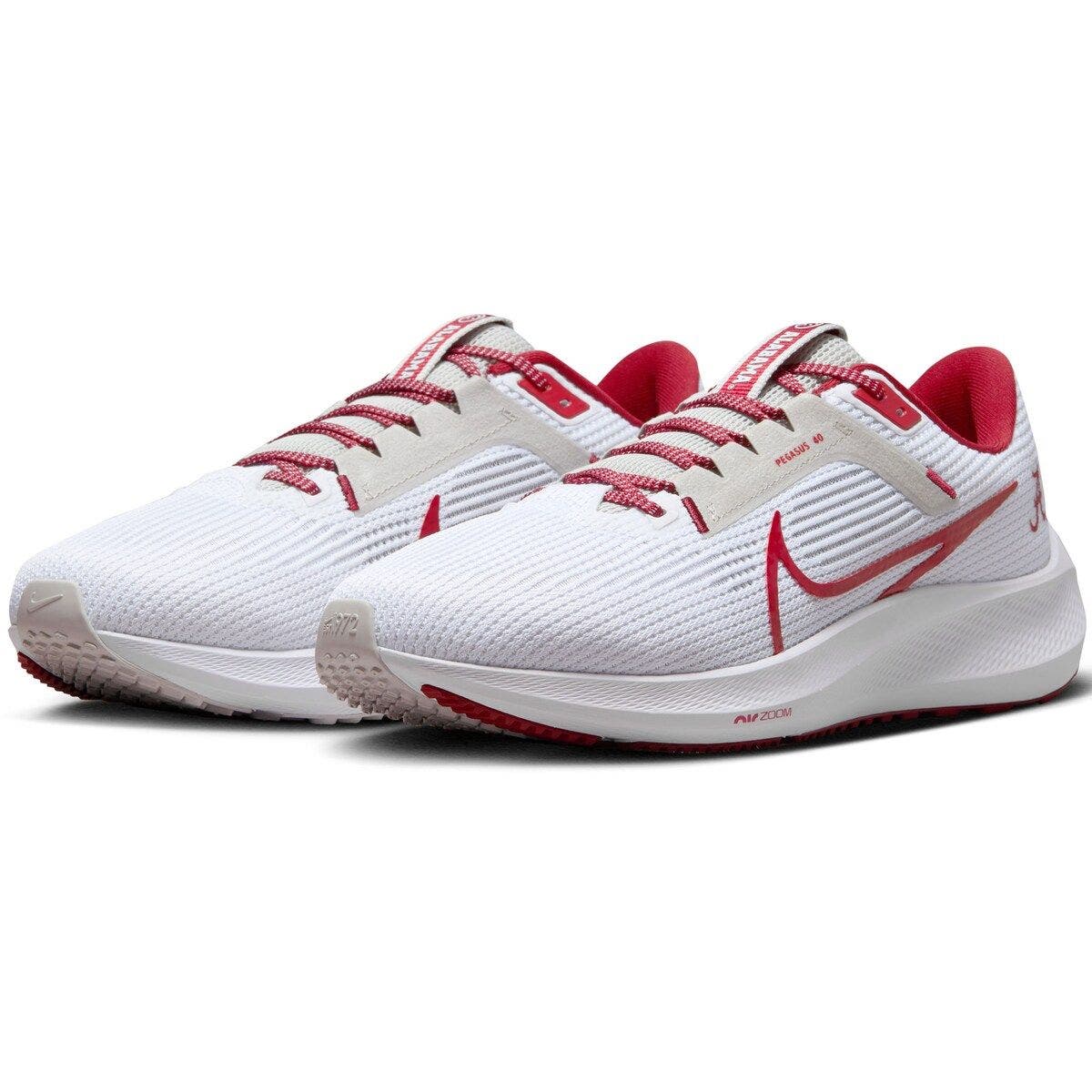 Nike Unisex Nike  White Alabama Crimson Tide Zoom Pegasus 40 Running Shoe, Main, color, White