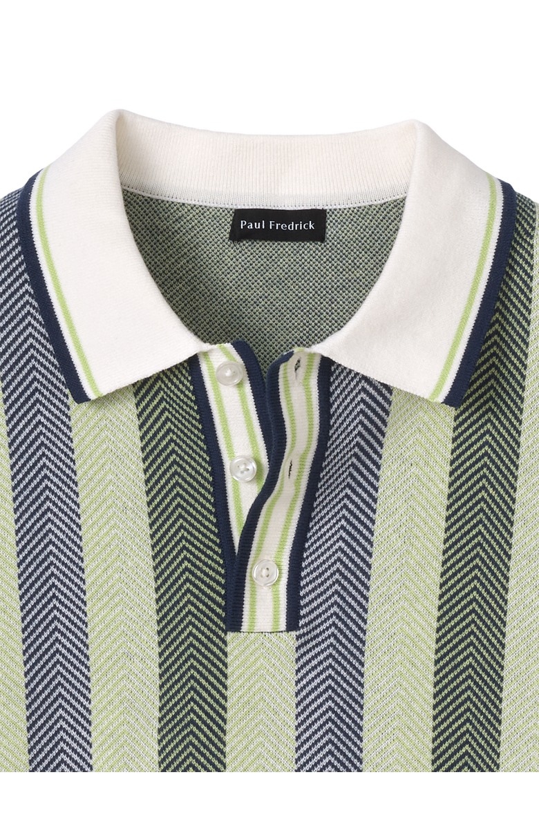Paul Fredrick Cotton Three Button Polo, Alternate, color, Green Multi