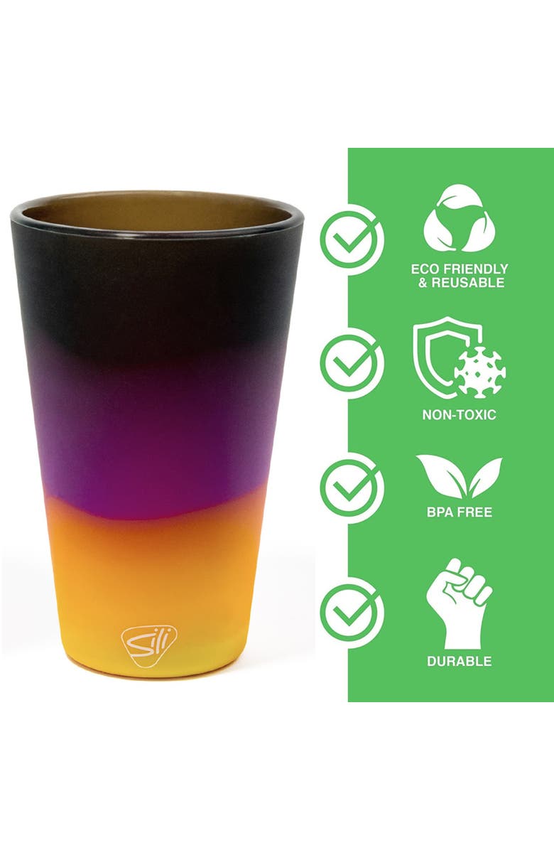 Silipint Silicone 16 oz Pint Glass Set, 2 Pack, Alternate, color, Multicolored