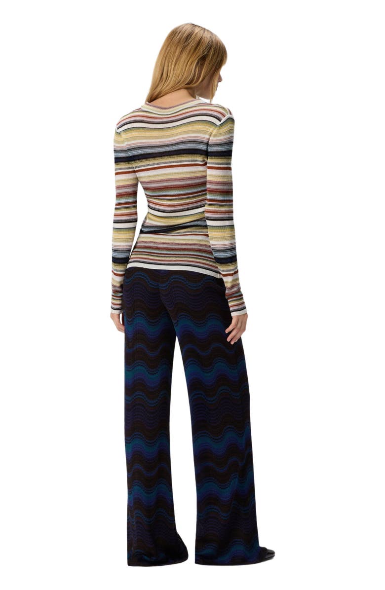 Missoni Striped Crew Neck Sweater, Alternate, color, Yellow & Brown