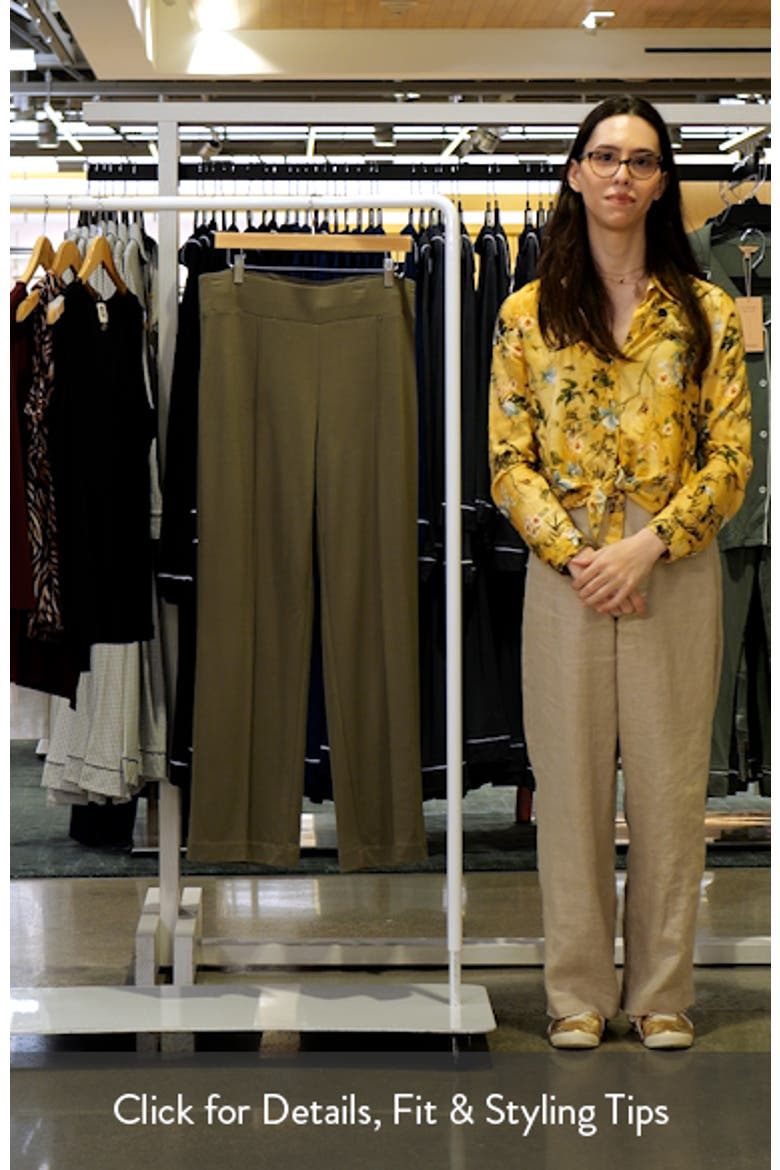 Pintuck Pull-On Straight Leg Ankle Pants video