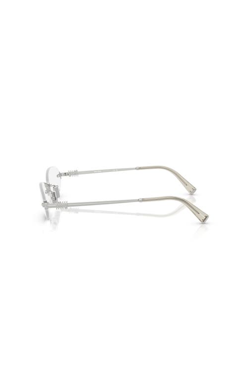 Miu Miu 51mm Oval Optical Glasses In Metallic