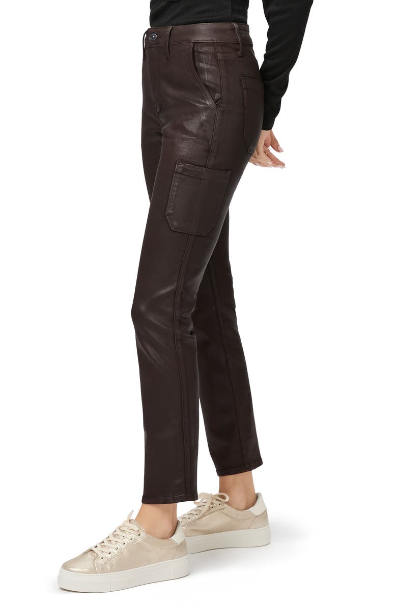 PAIGE Jolie Coated Slim Straight Leg Cargo Pants, Alternate, color, 