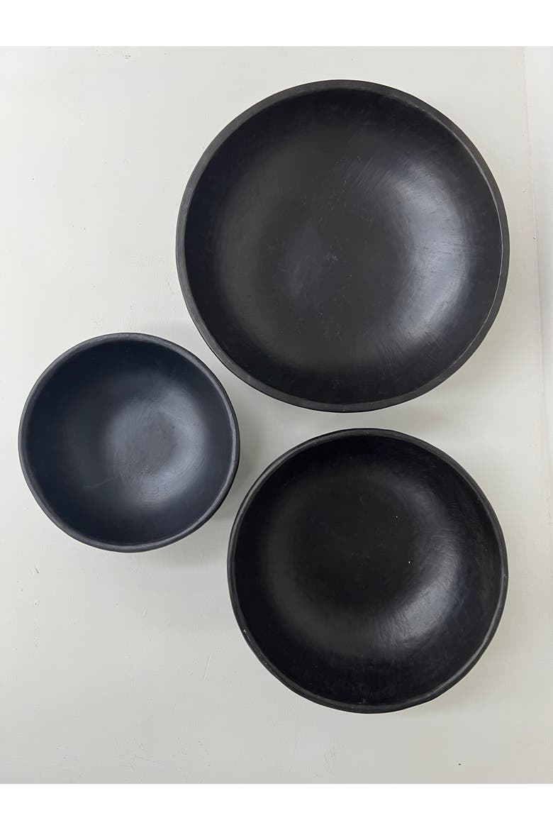 Longpi Black Stone Pottery Handmade Bowl, Alternate, color, Black