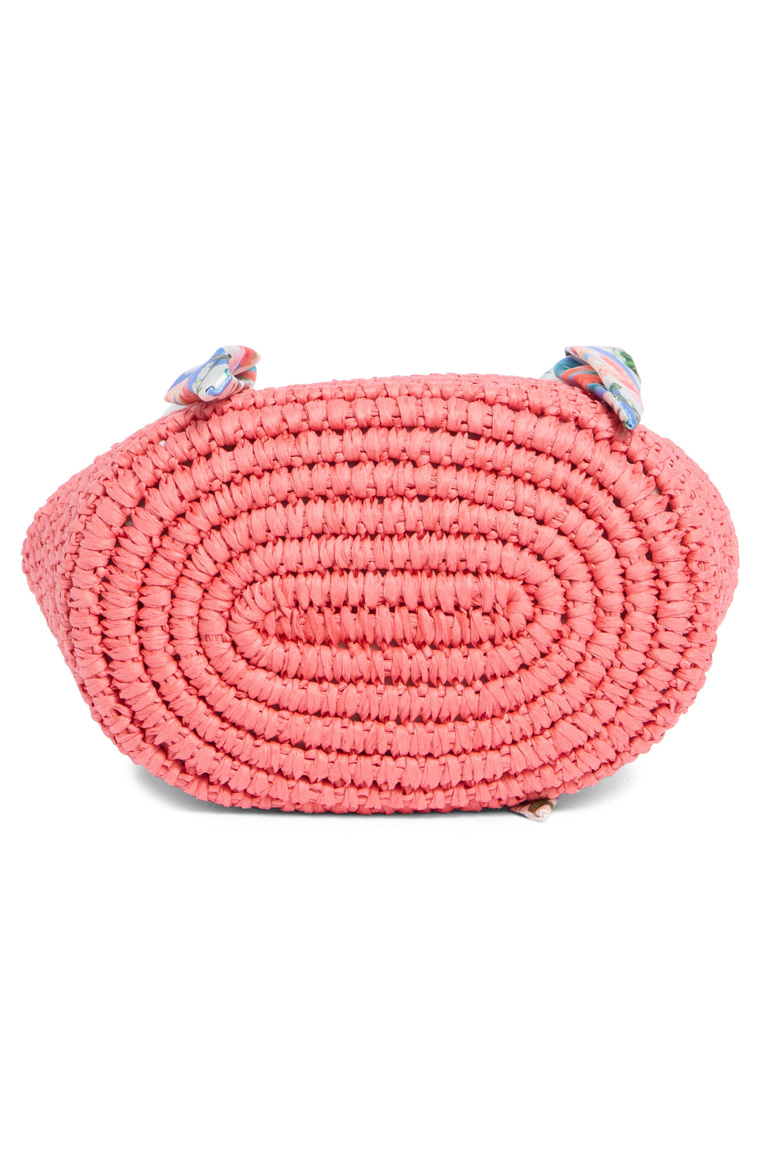 Kurt Geiger London Small Scarf Raffia Tote, Alternate, color, Open Pink