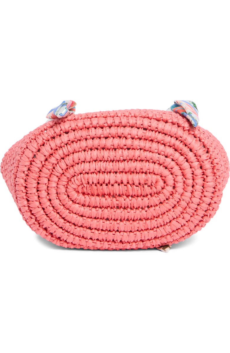 Kurt Geiger London Small Scarf Raffia Tote, Alternate, color, Open Pink
