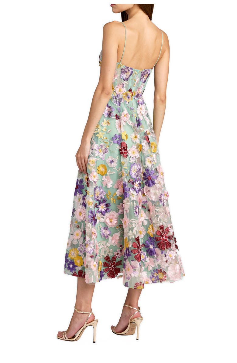 Mac Duggal Sweetheart Neck Embroidered Midi Dress, Alternate, color, Sage Multi