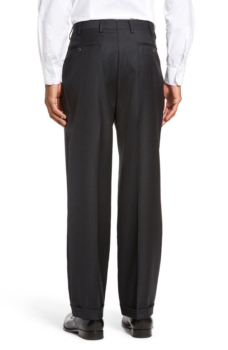 Zanella Bennett Straight Leg Pleated Dress Pants, Alternate, color, Dark Grey1