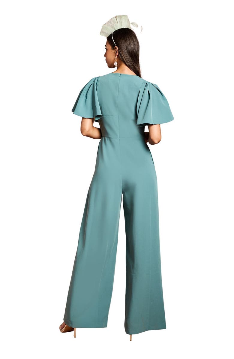 Coast Flutter Sleeve Plunge Jumpsuit, Alternate, color, Sage