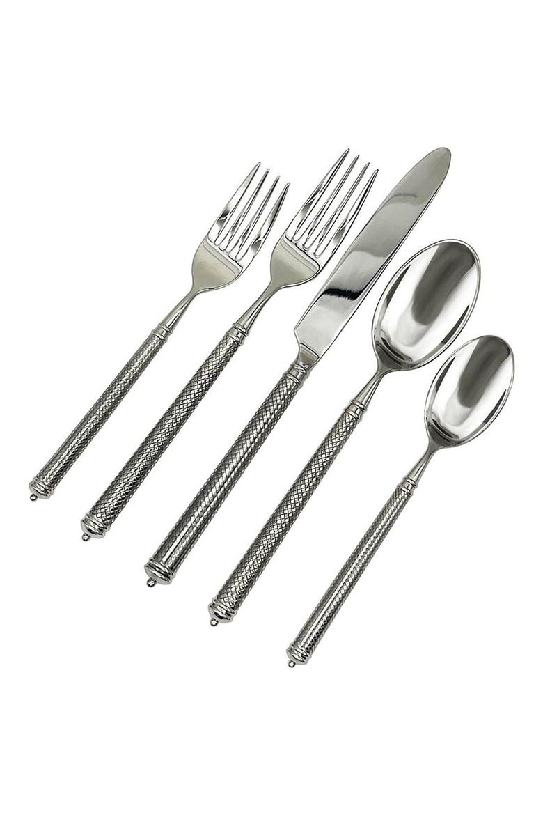 Solitaire 5-Piece Flatware Place Setting, Alternate, color, SILVER