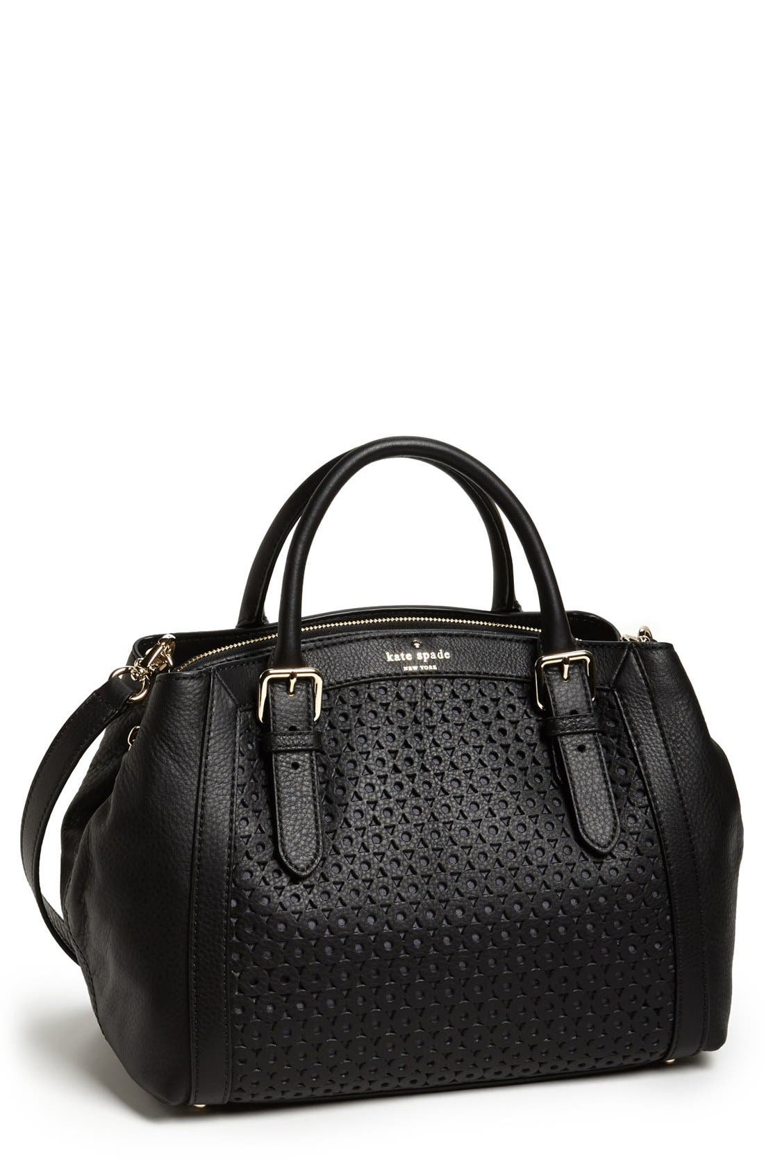 'mercer isle - sloan' satchel, Main, color, BLACK
