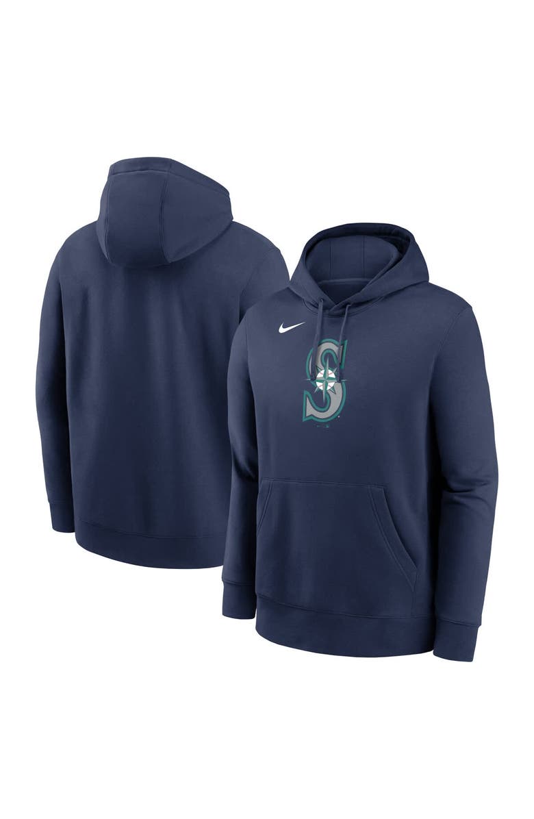 Nike Men's Nike Navy Seattle Mariners Logo Club Fleece Pullover Hoodie, Main, color, Navy