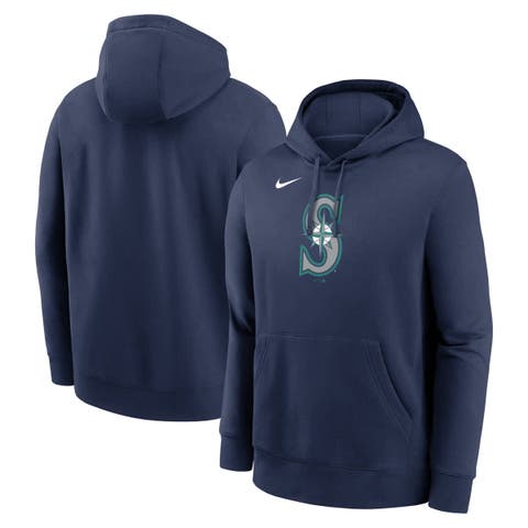 Men's Nike Navy Seattle Mariners Logo Club Fleece Pullover Hoodie