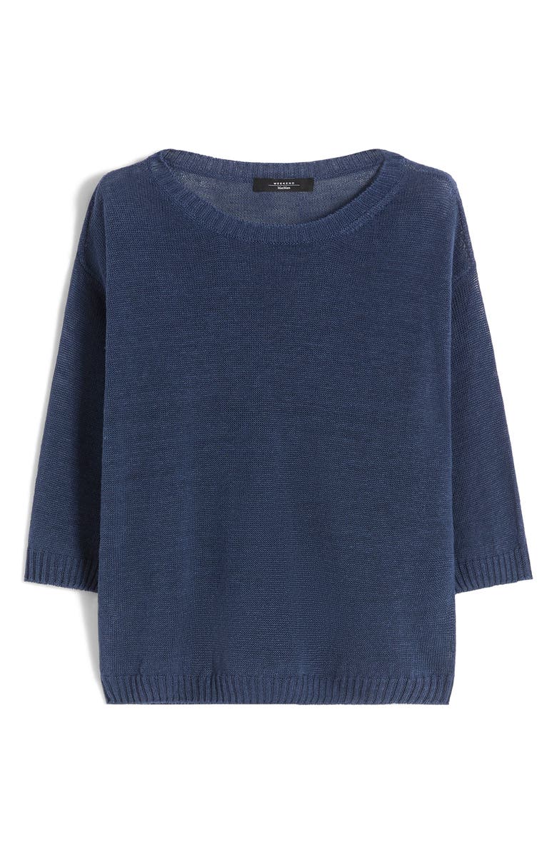 Weekend Max Mara Cannone Linen Sweater, Alternate, color, Navy