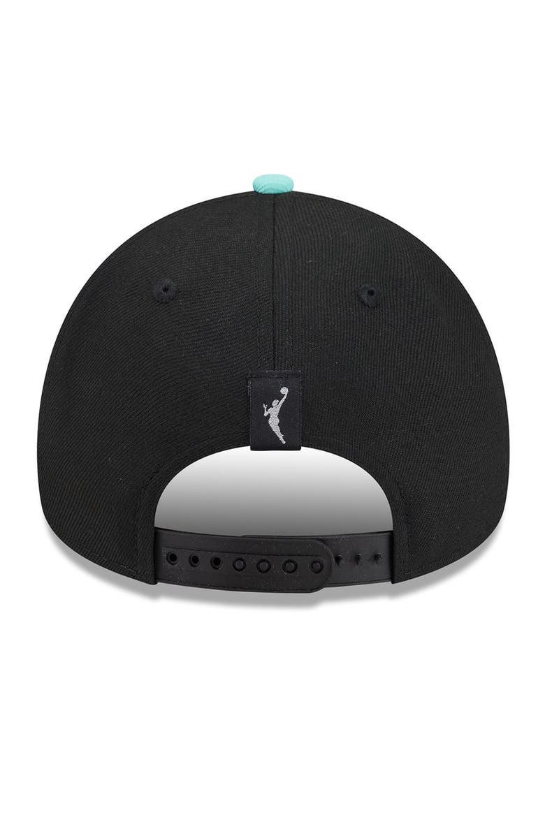 Unisex New Era Black/Mint New York Liberty WNBA Tip-Off 2026 Metal Badge A-Frame 9FORTY Adjustable Hat, Alternate, color, Black