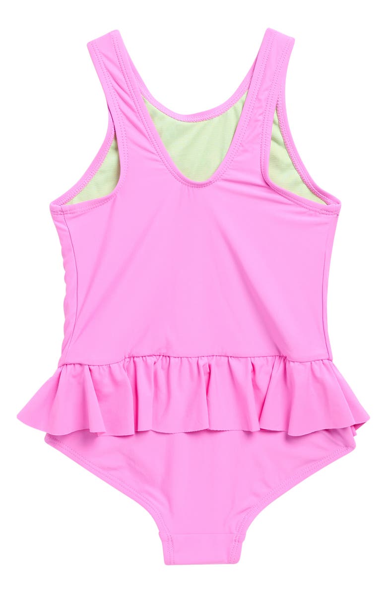 Beach Lingo Kids' Sequin Seashell One-Piece Swimsuit, Alternate, color, Cyber Pink