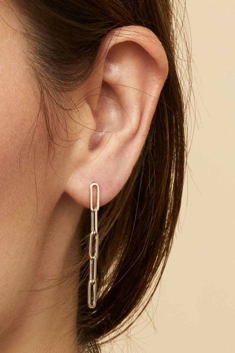 14K Yellow Gold Venice Link Drop Earrings, Alternate, color, Yellow Gold