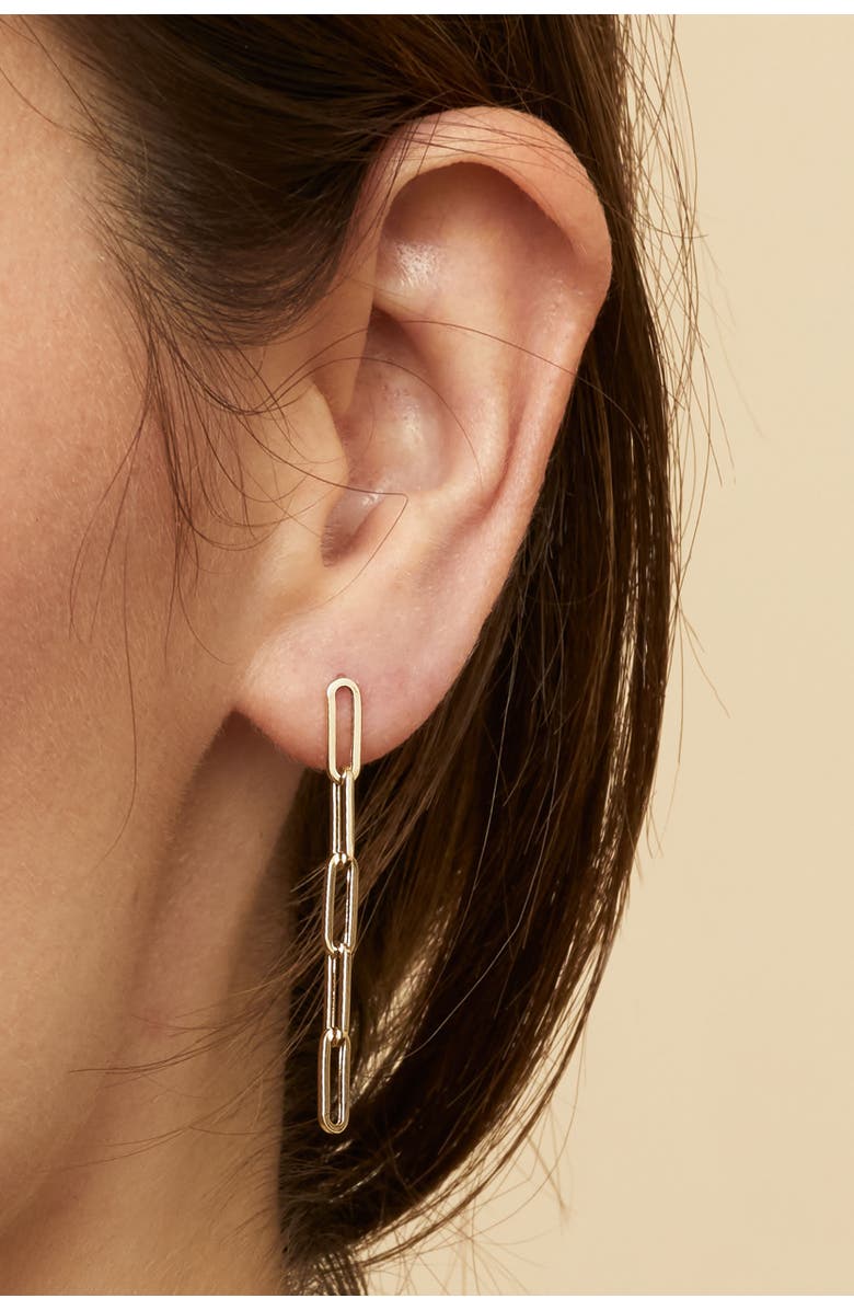 Oradina 14K Yellow Gold Venice Link Drop Earrings, Alternate, color, Yellow Gold