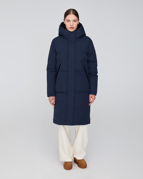 Quartz Co. Ines | Hooded Down Winter Jacket In True Navy