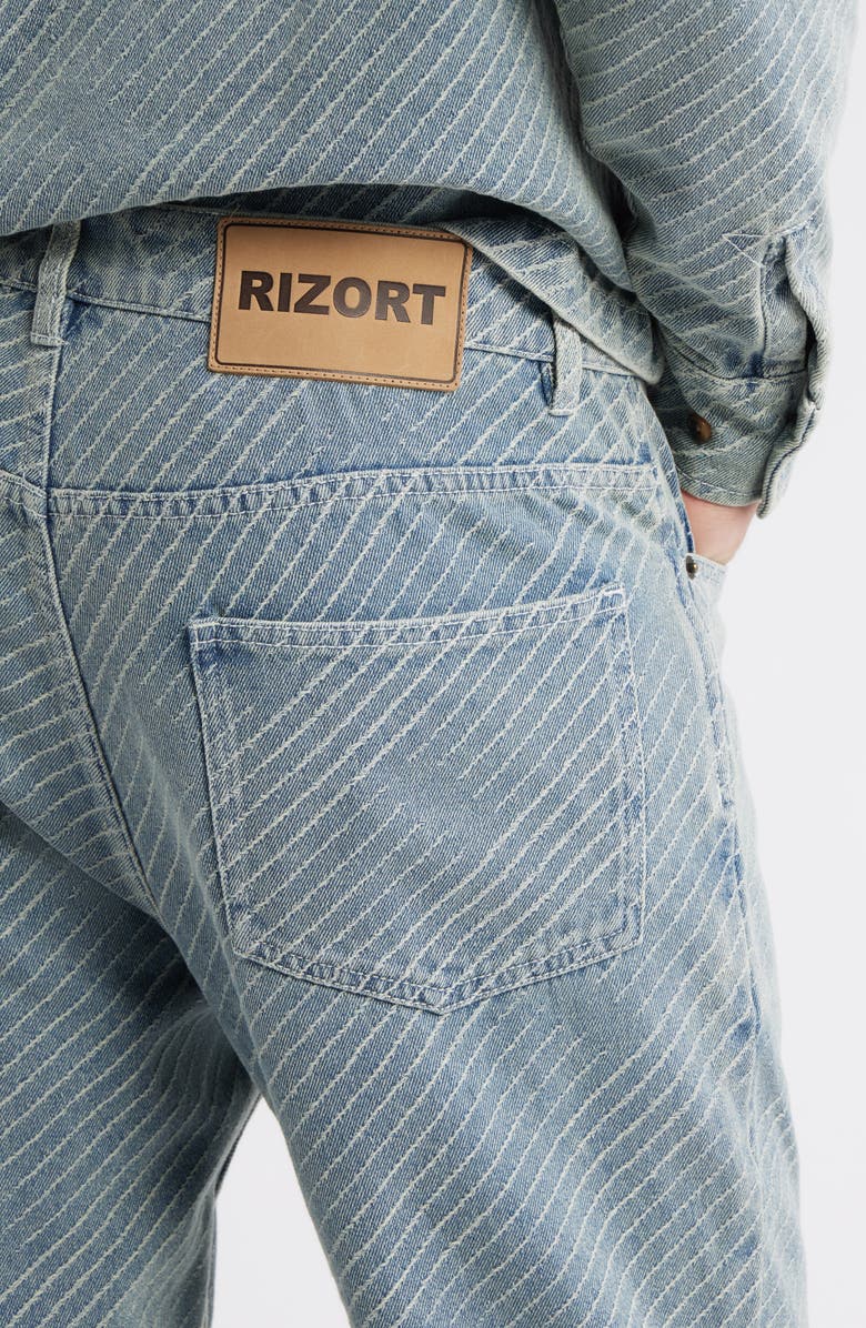 RIZORT Clever Stripe Distressed Jeans, Alternate, color, Indigo