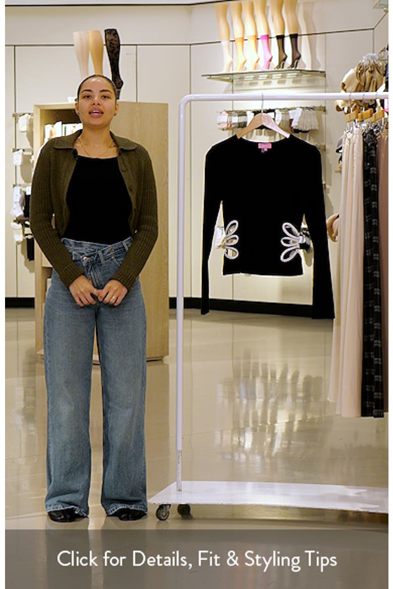 Contrast Cutout Long Sleeve Knit Shirt video