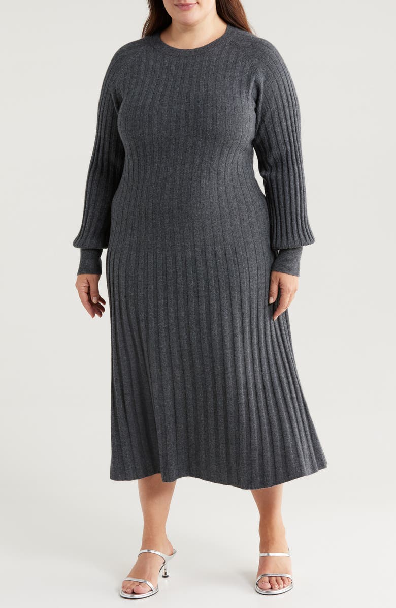 Nordstrom Long Sleeve Wool & Cashmere Sweater Dress, Main, color,