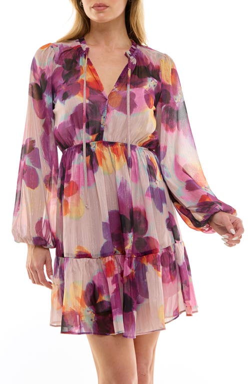 Socialite Tie Neck Long Sleeve Dress