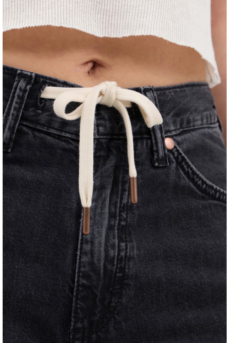 Tie Waist Wide Leg Jeans, Alternate, color, RINSE BLACK
