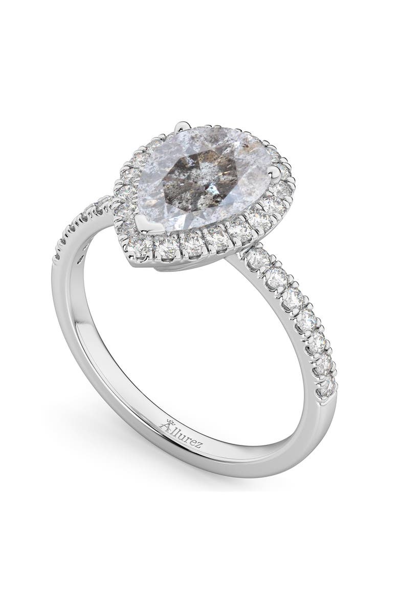 Pear Salt & Pepper Diamond & Diamond Engagement Ring 14K, Alternate, color, 2.51ct/White Gold
