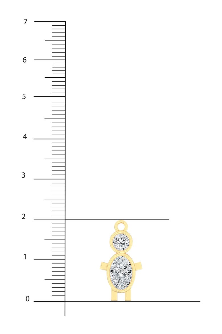 Boy Lab Diamond Charm Pendant in 14K, Alternate, color, Yellow Gold