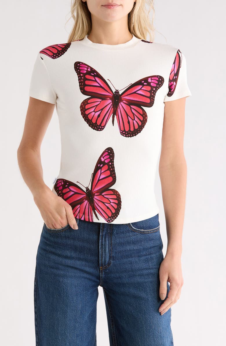 Desigual Butterfly Knit T-Shirt, Main, color, 