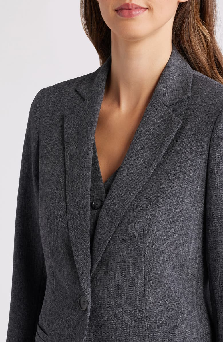 Anne Klein Stretch One Button Blazer, Alternate, color, 
