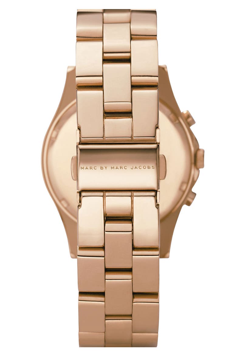 'Henry' Chronograph Bracelet Watch, 37mm, Alternate, color, ROSE GOLD