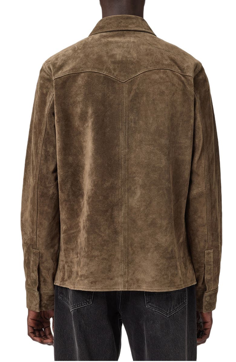 AllSaints Sully Suede Shirt Jacket, Alternate, color, Baker Brown