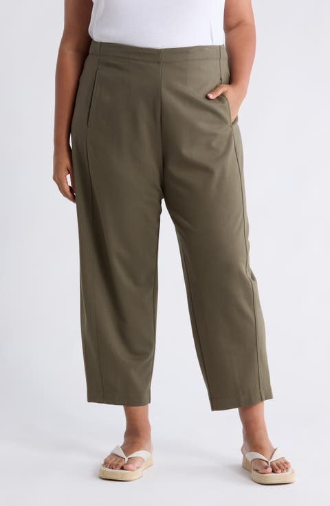 Ponte Barrel Leg Pants (Plus)