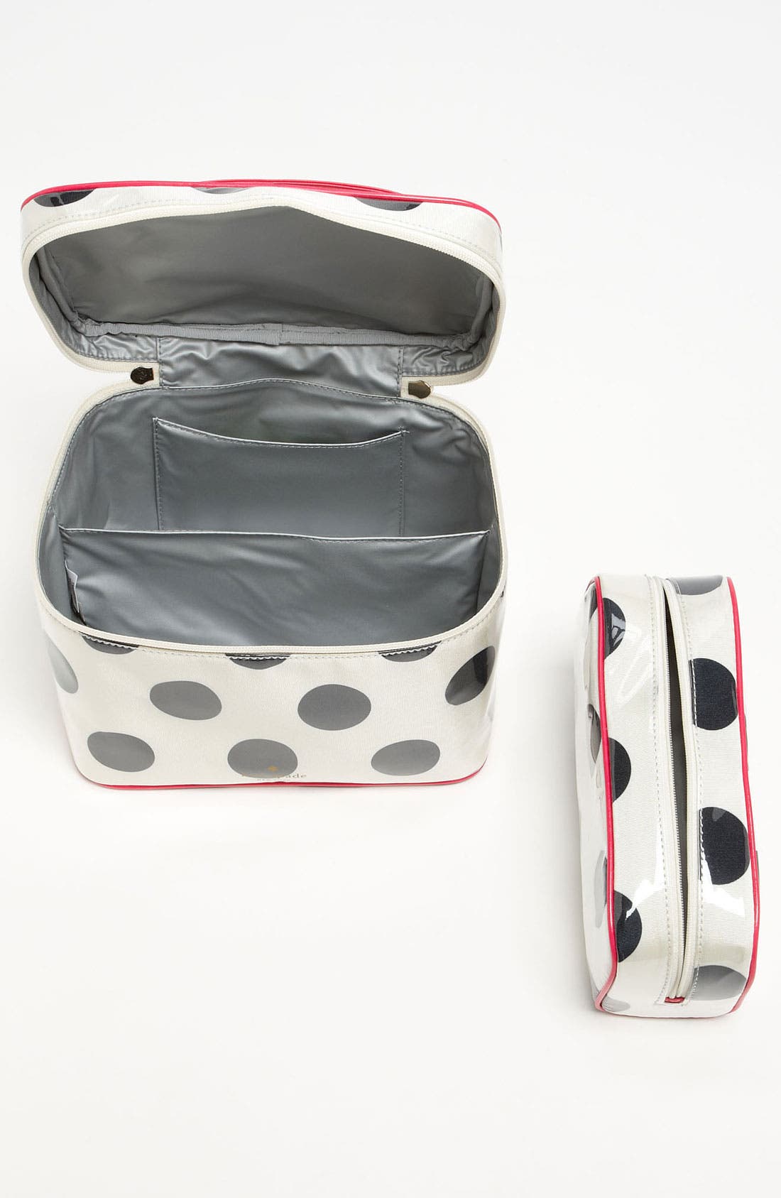 'le pavillion - large natalie' cosmetics case set, Alternate, color, BLACK/ CREAM
