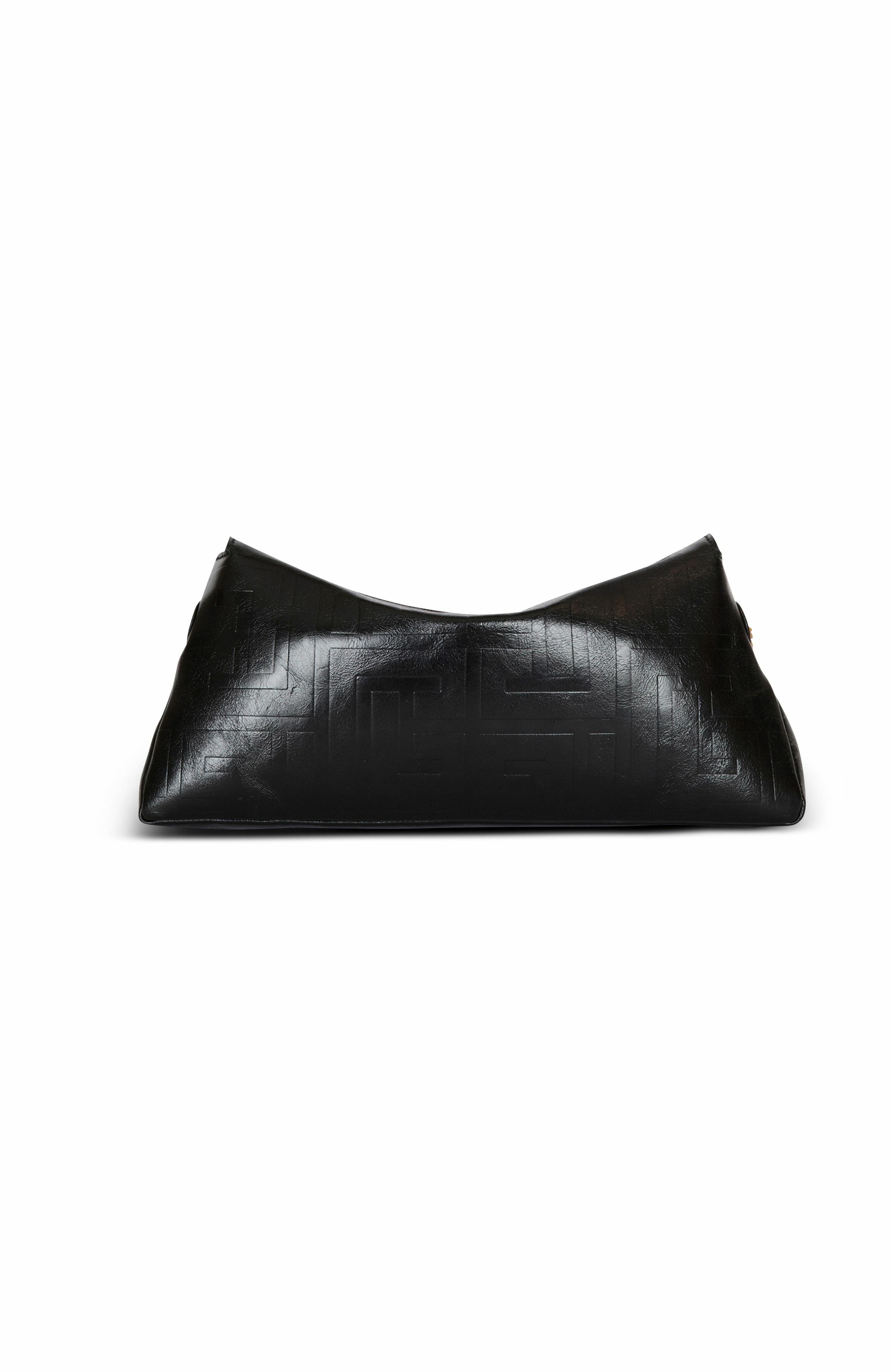 Balmain 1945 Soft Clutch In Crinkled Calfskin Leather, Alternate, color, 