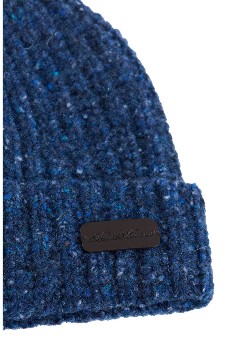 Donegal Wool Shaker Rib Beanie, Main, color, Navy