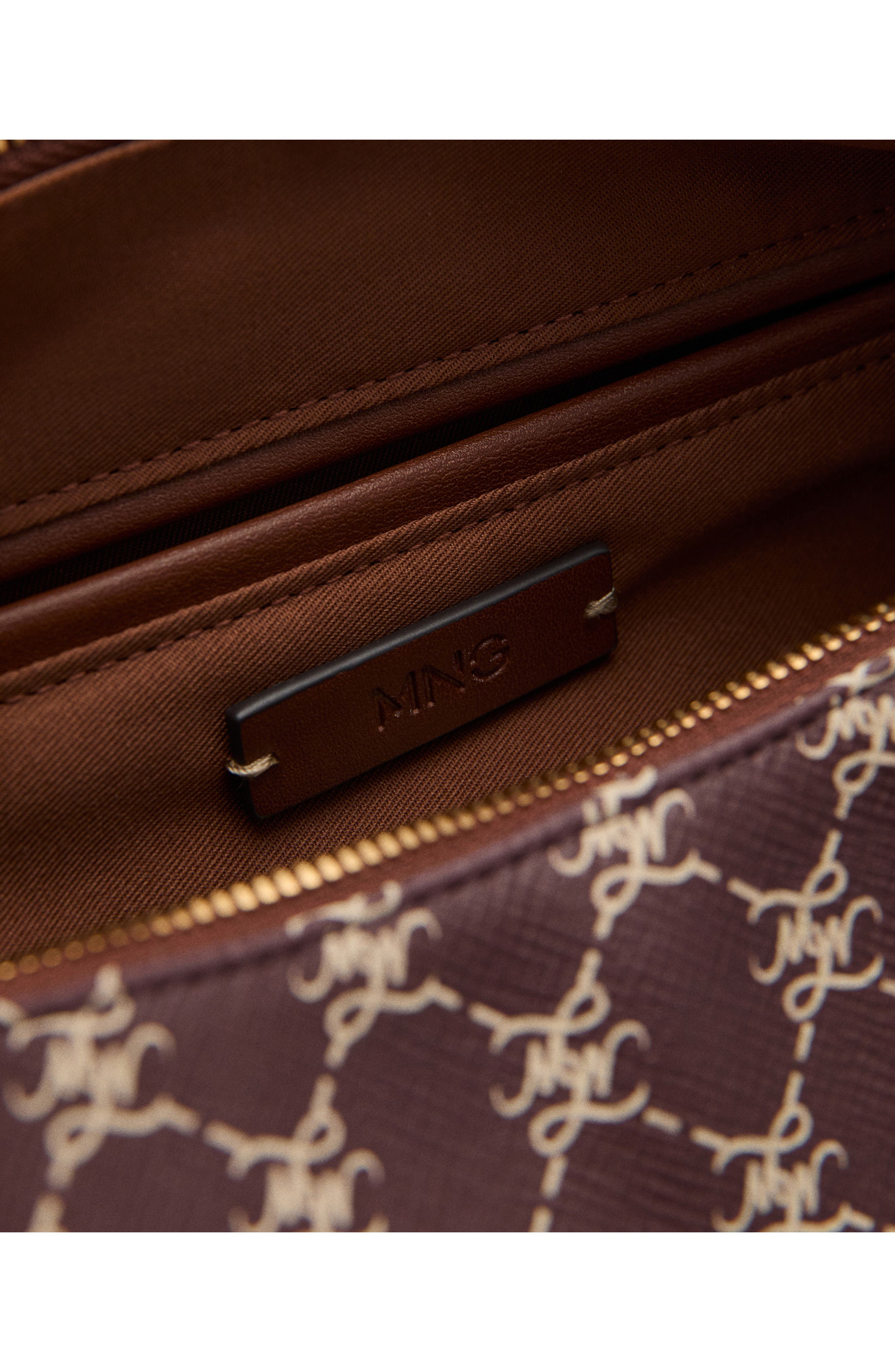 Logo Faux Leather Shoulder Bag, Alternate, color, BURGUNDY