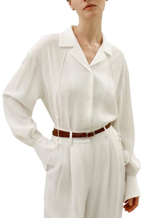 Tie-Detailed Silk Blouse