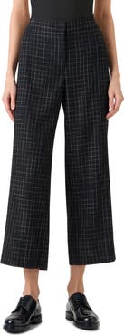Akris punto Broken Check Twill Crop Pants