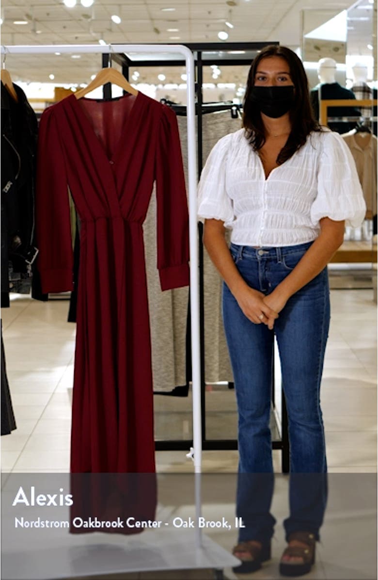 Long Sleeve Faux Wrap Dress, sales video thumbnail