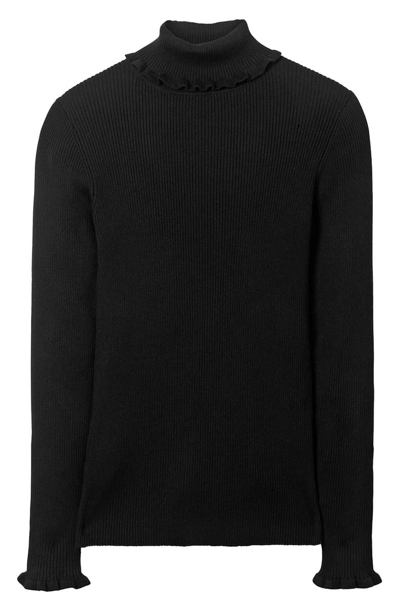 Boden Frill Turtleneck Cotton Blend Sweater, Alternate, color, 