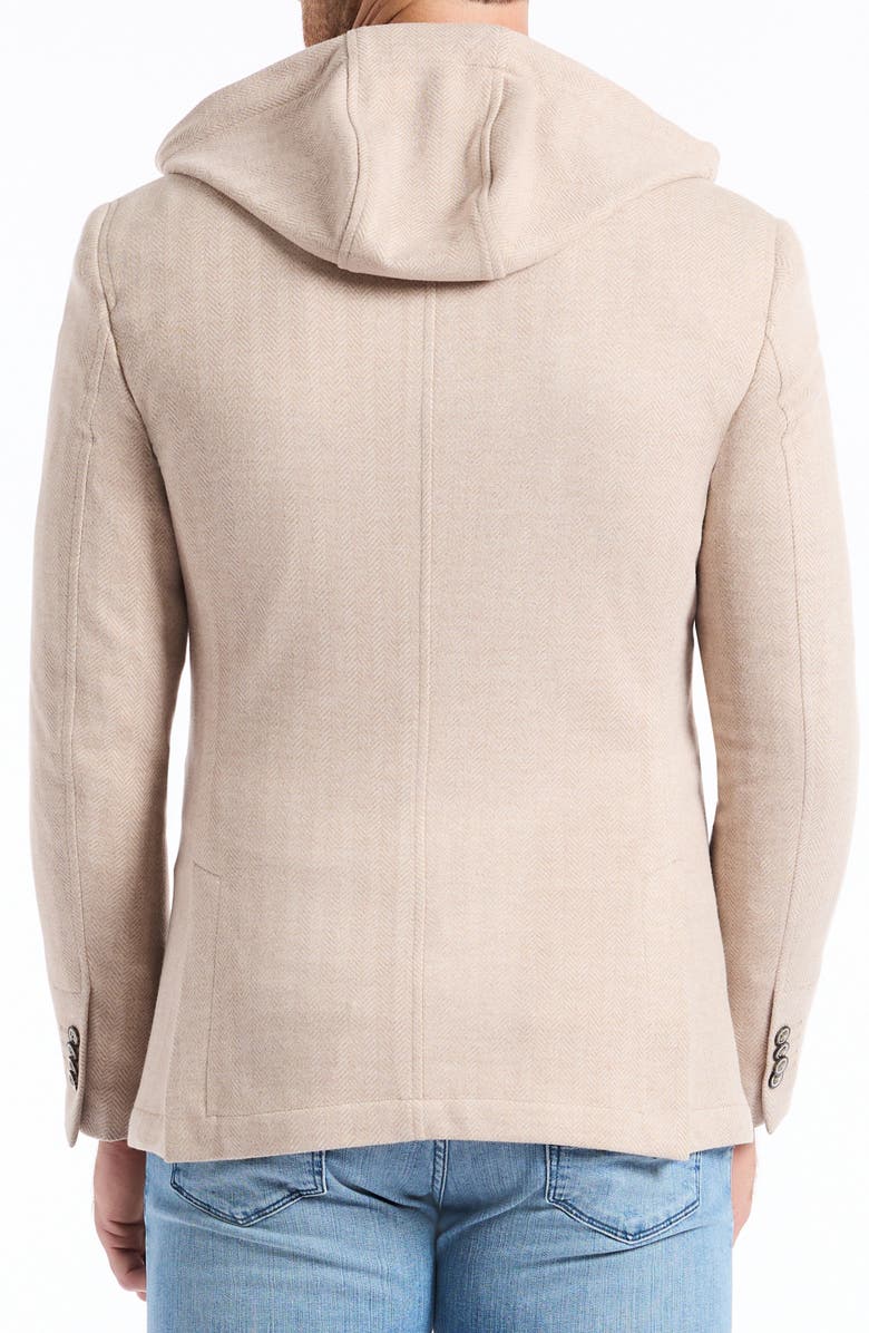 Robert Graham Jetset XV Tailored Fit Tan Knit Blazer with Removable Hooded Bib, Alternate, color, Oatmeal