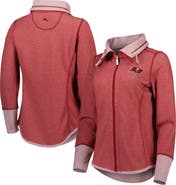 Tommy Bahama Women's Tommy Bahama Heathered Red Tampa Bay Buccaneers Sport Sun Fade Full-Zip Sweatshirt