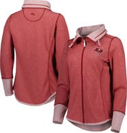Tommy Bahama Women's Tommy Bahama Heathered Red Tampa Bay Buccaneers Sport Sun Fade Full-Zip Sweatshirt