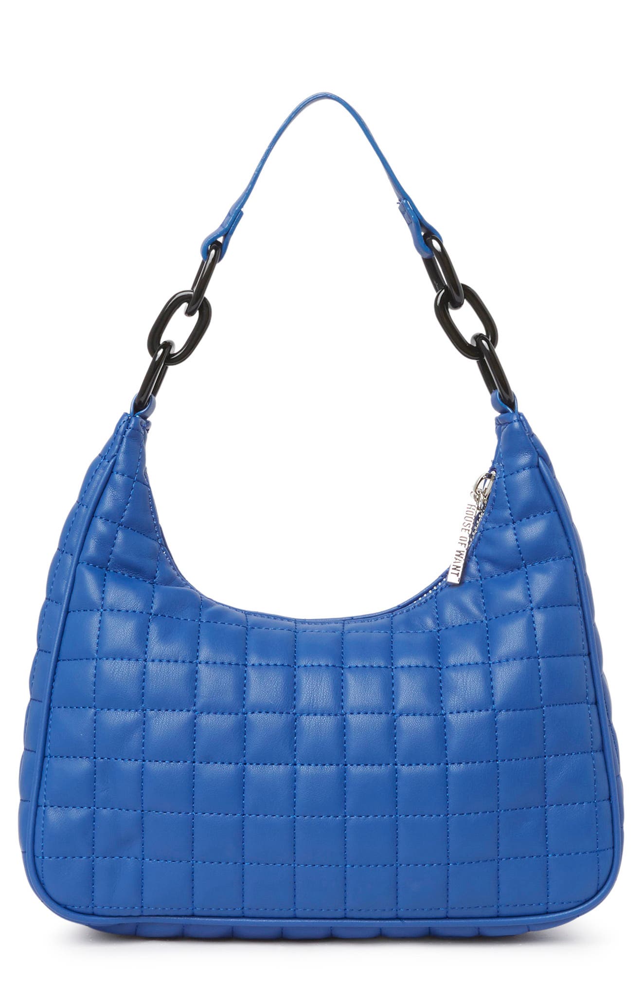 Newbie Vegan Leather Shoulder Bag, Alternate, color, BLUE QUILT