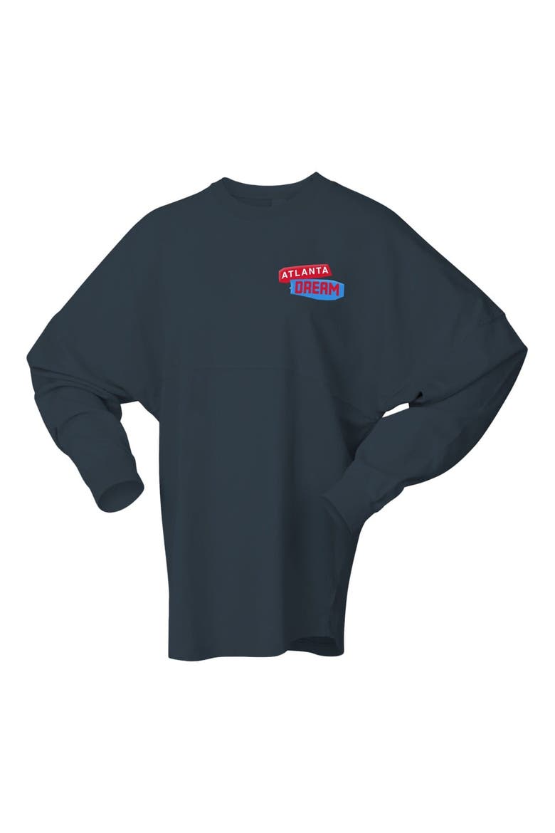 Women's Spirit Jersey Charcoal Atlanta Dream Patches Oversized Long Sleeve T-Shirt, Alternate, color, Charcoal